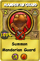 Wizard101 Myth spell card: Mandorian Guard, Spell ID 11475