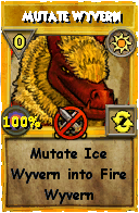 Wizard101 Sun spell card: Mutate Wyvern, Spell ID 11477