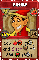 Wizard101 Fire spell card: Fire Elf, Spell ID 11499