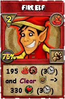 Wizard101 Fire spell card: Fire Elf, Spell ID 11501