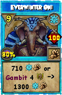 Wizard101 Ice spell card: Everwinter Oni, Spell ID 11502