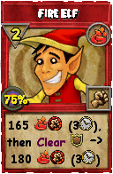 Wizard101 Fire spell card: Fire Elf, Spell ID 11517
