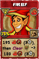 Wizard101 Fire spell card: Fire Elf, Spell ID 11519