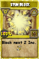 Wizard101 Myth spell card: Stun Block, Spell ID 11520