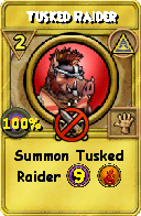 Wizard101 Myth spell card: Tusked Raider, Spell ID 11533