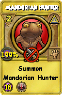 Wizard101 Myth spell card: Mandorian Hunter, Spell ID 11544
