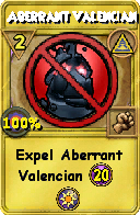Wizard101 Myth spell card: Aberrant Valencian, Spell ID 11545