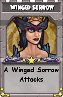 Wizard101 School 16 spell card: Winged Sorrow, Spell ID 11548
