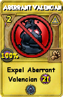 Wizard101 Myth spell card: Aberrant Valencian, Spell ID 11556