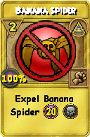 Wizard101 Myth spell card: Banana Spider, Spell ID 11558
