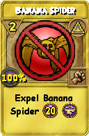 Wizard101 Myth spell card: Banana Spider, Spell ID 11566