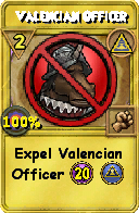 Wizard101 Myth spell card: Valencian Officer, Spell ID 11569