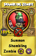 Wizard101 Myth spell card: Shambling Zombie, Spell ID 11571
