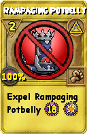 Wizard101 Myth spell card: Rampaging Potbelly, Spell ID 11572
