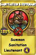 Wizard101 Myth spell card: Sanitation Lieutenant, Spell ID 11574