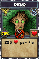 Wizard101 Shadow spell card: Dryad, Spell ID 11583