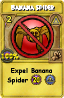 Wizard101 Myth spell card: Banana Spider, Spell ID 11584