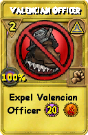 Wizard101 Myth spell card: Valencian Officer, Spell ID 11585