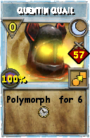 Wizard101 Moon spell card: Quentin Quail, Spell ID 11593