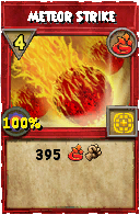 Wizard101 Fire spell card: Meteor Strike, Spell ID 11597