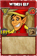Wizard101 Fire spell card: Witness Elf, Spell ID 11602