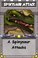 Wizard101 School 16 spell card: Spinysaur Attack, Spell ID 11626