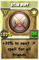 Wizard101 Star spell card: Star Buff, Spell ID 11629