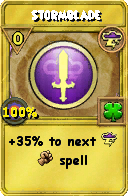 Wizard101 Storm spell card: Stormblade, Spell ID 11633