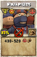 Wizard101 Balance spell card: Ninja Piglets, Spell ID 11643