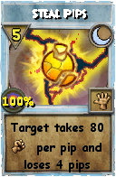 Wizard101 Moon spell card: Steal Pips, Spell ID 11672