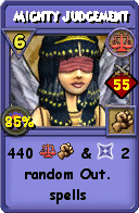 Wizard101 Balance spell card: Mighty Judgement, Spell ID 11675