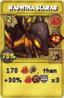 Wizard101 Fire spell card: Naphtha Scarab, Spell ID 11691