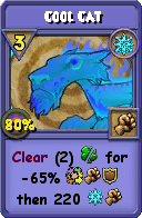 Wizard101 Ice spell card: Cool Cat, Spell ID 11697