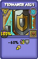 Wizard101 Ice spell card: Techmancer Aegis, Spell ID 11730