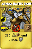 Wizard101 Myth spell card: Athena Battle Sight, Spell ID 11757