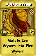 Wizard101 Sun spell card: Mutate Wyvern, Spell ID 11759