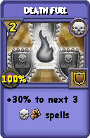 Wizard101 Death spell card: Death Fuel, Spell ID 11764