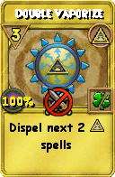 Wizard101 Myth spell card: Double Vaporize, Spell ID 11771