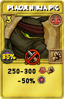 Wizard101 Balance spell card: Plague Ninja Pig, Spell ID 11772