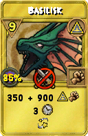 Wizard101 Myth spell card: Basilisk, Spell ID 11775