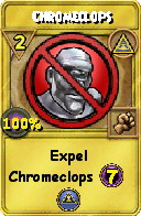 Wizard101 Myth spell card: Chromeclops, Spell ID 11787