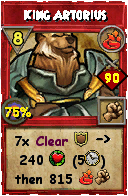 Wizard101 Fire spell card: King Artorius, Spell ID 11789