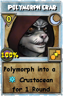 Wizard101 Moon spell card: Polymorph Crab, Spell ID 11791