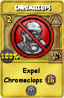 Wizard101 Myth spell card: Chromeclops, Spell ID 11806