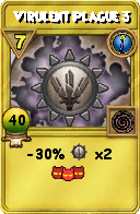 Wizard101 Cantrips spell card: Virulent Plague 3, Spell ID 11808