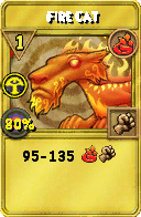 Wizard101 Fire spell card: Fire Cat, Spell ID 11814