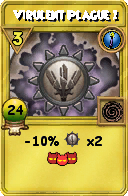 Wizard101 Cantrips spell card: Virulent Plague 1, Spell ID 11819