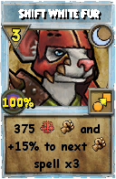 Wizard101 Moon spell card: Shift White Fur, Spell ID 11820