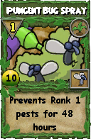 Wizard101 Gardening spell card: Pungent Bug Spray, Spell ID 11828
