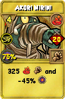 Wizard101 Fire spell card: Akori Nirini, Spell ID 11834
